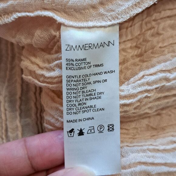 Zimmermann Bayou Elegant Shirred Crinckled Office Siren Chic Cream Skirt Size 1 - Picture 5 of 15